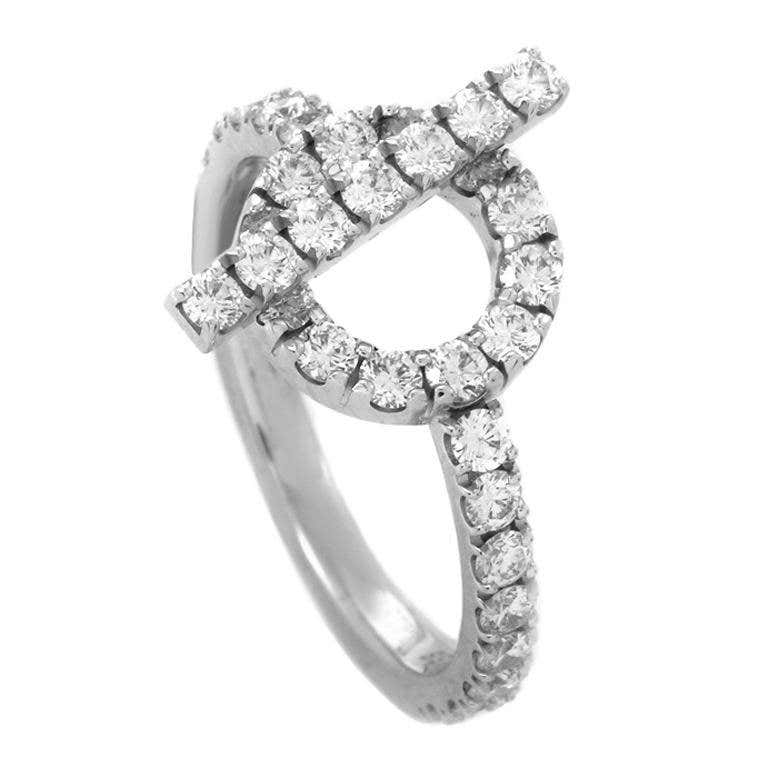 18K Finesse Diamond White Gold Hermes Ring
