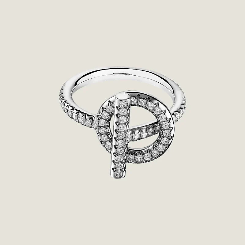 18K Echappee Diamond Hermes Ring