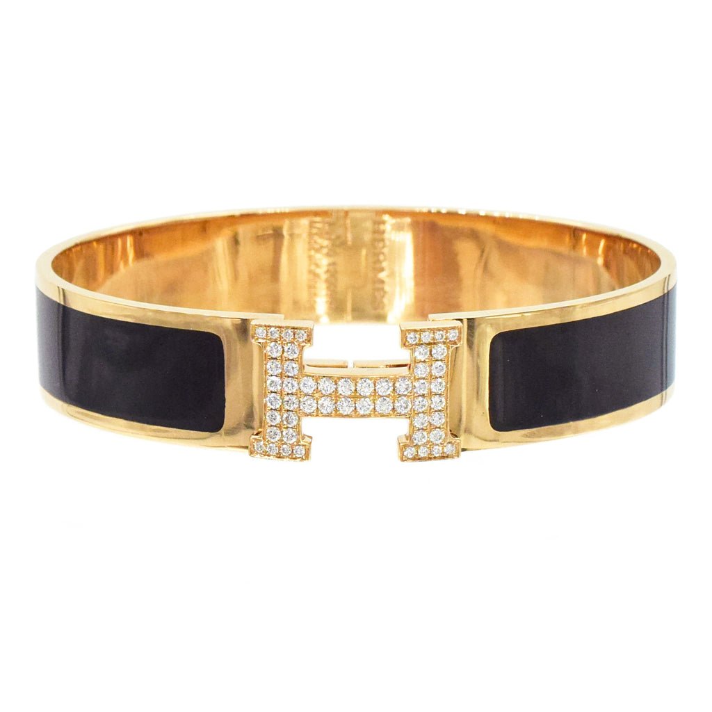 18K Clic Hermes Diamond Bracelet