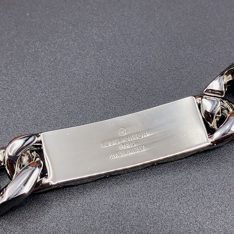 18K Louis Vuitton Monogram Logo Chain Bracelet