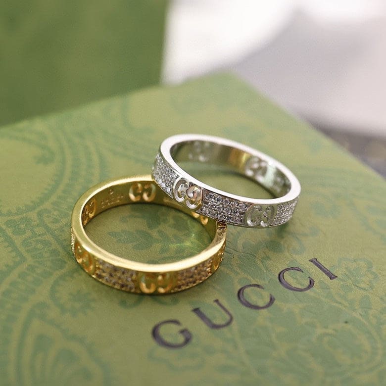18K Double Gucci Icon Full Diamonds Ring