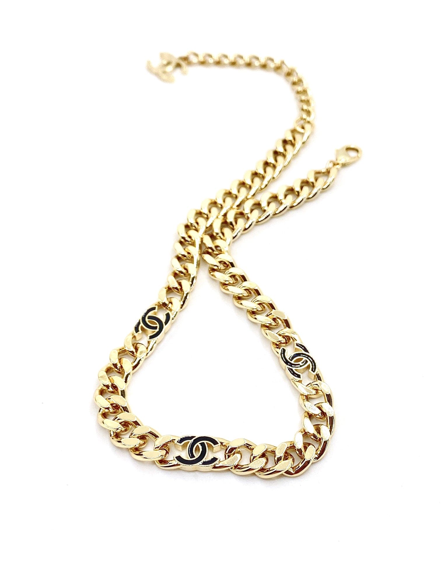18K Black  Chanel Chain Necklace