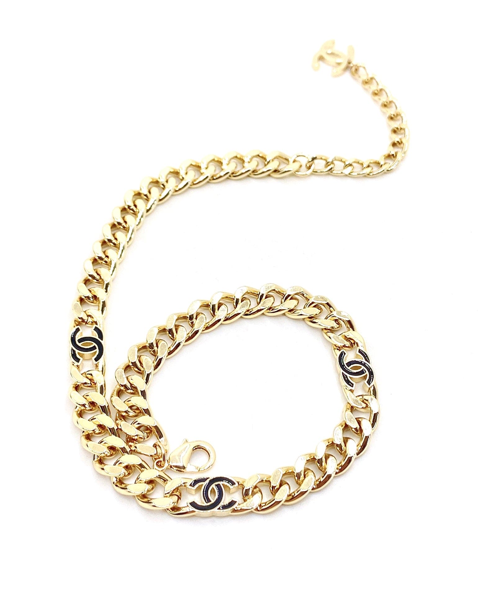 18K Black  Chanel Chain Necklace