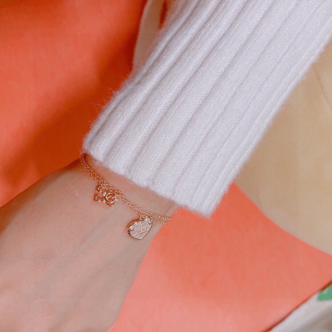 18K Tiffany Heart Tag Key Bracelet