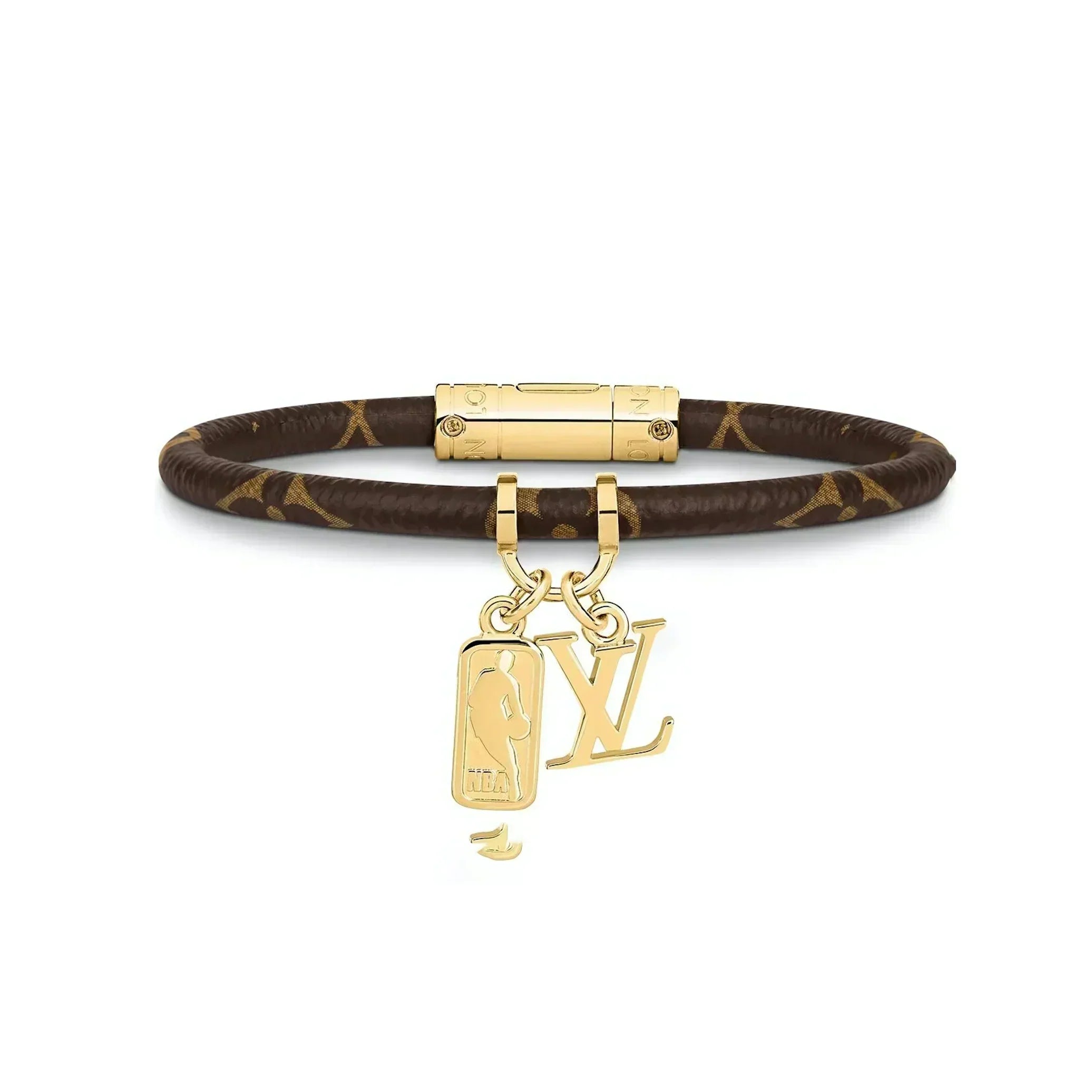 18K Louis Vuitton NBA Hang It Leather Bracelet