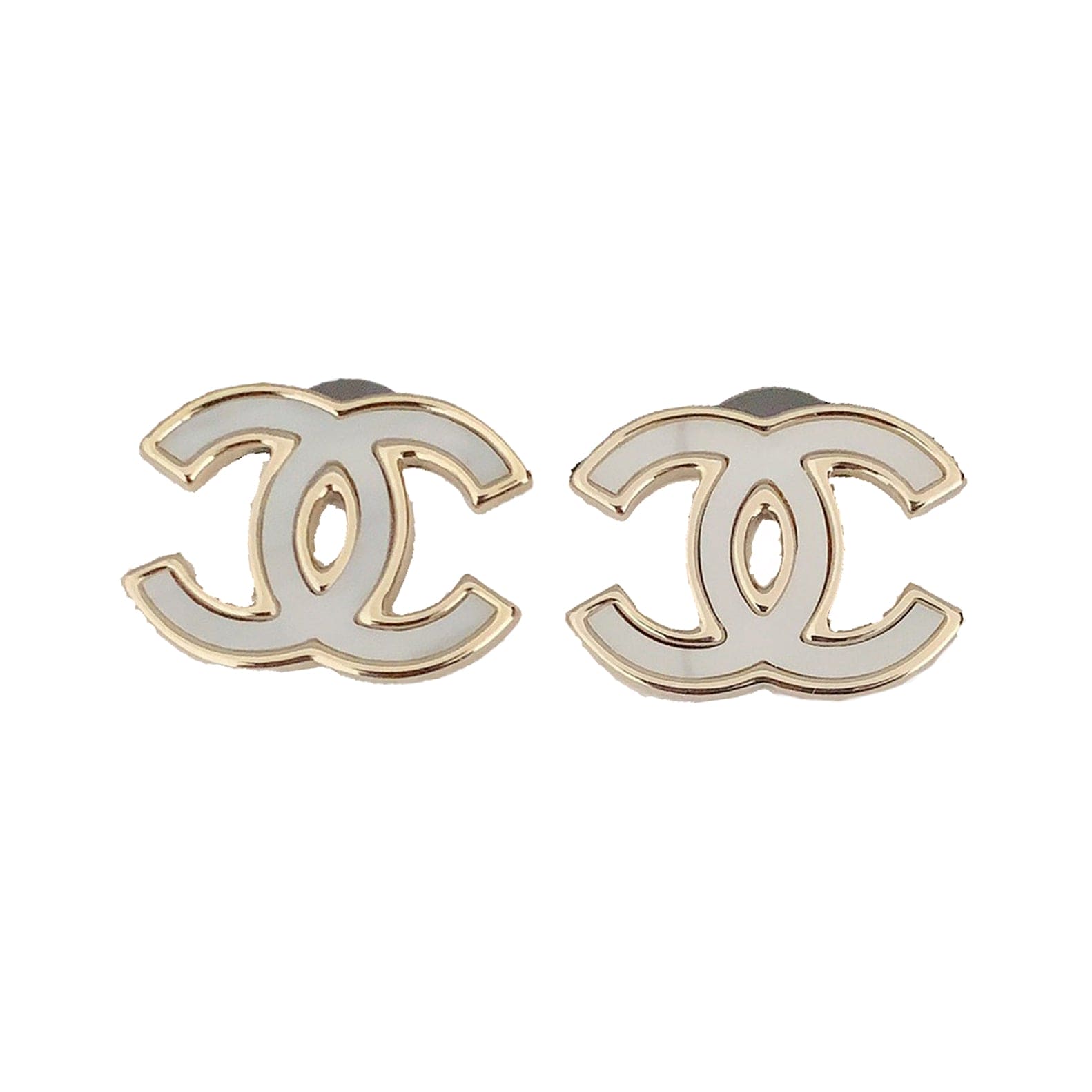 18K  Chanel Black & White Earrings