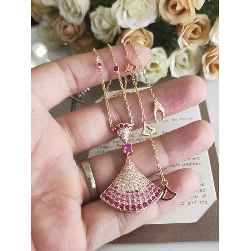 18K BVLGARI DIVAS' DREAM Pink Diamonds Necklace