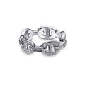 18K Chaine D'Ancre Enchainee Diamond Hermes Ring