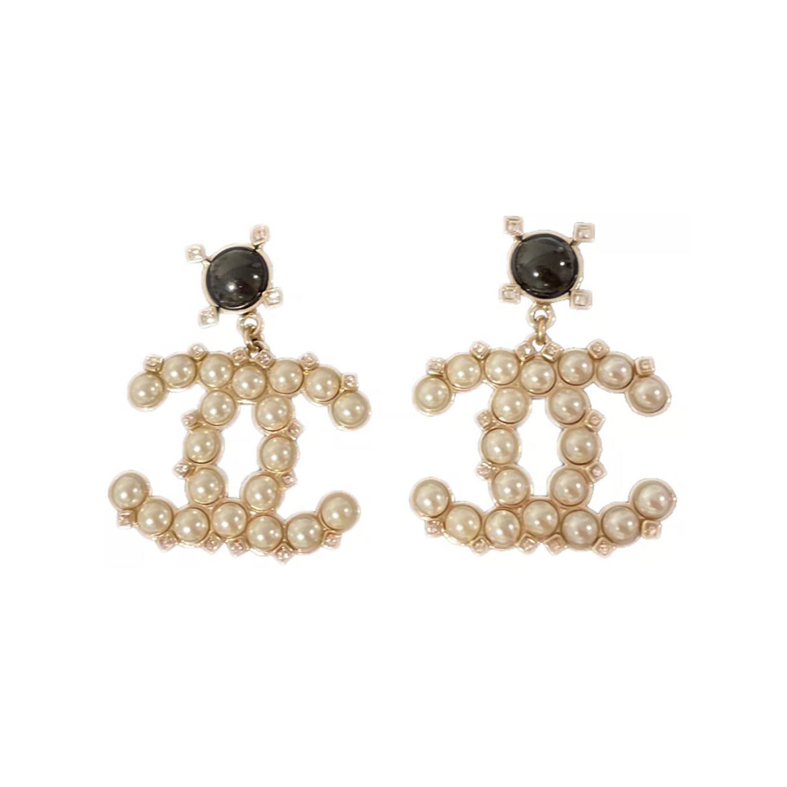 18K Pearl  Chanel Pendant Earrings