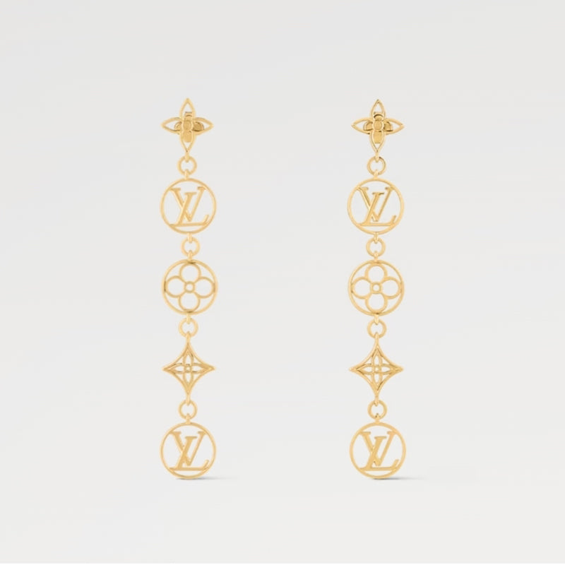 18K Louis Vuitton Lace Long Earrings