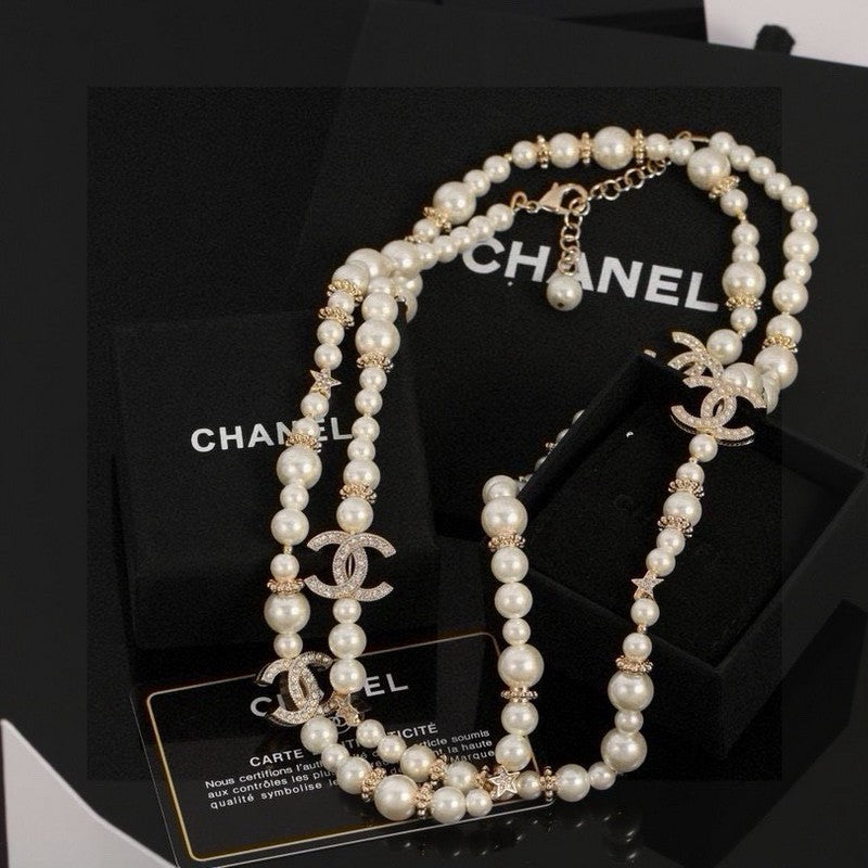18K  Chanel 26C Long Pearl Necklace