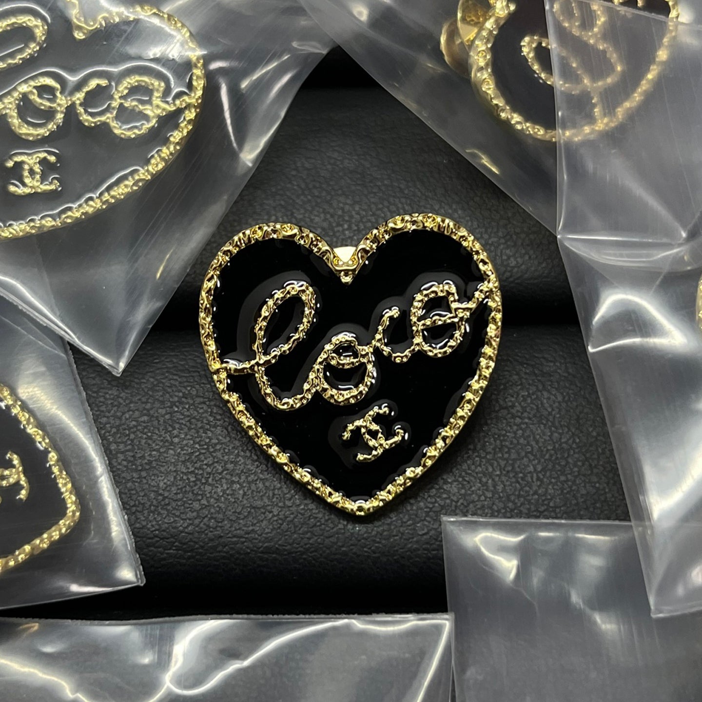 18K  Chanel Black Heart Brooch