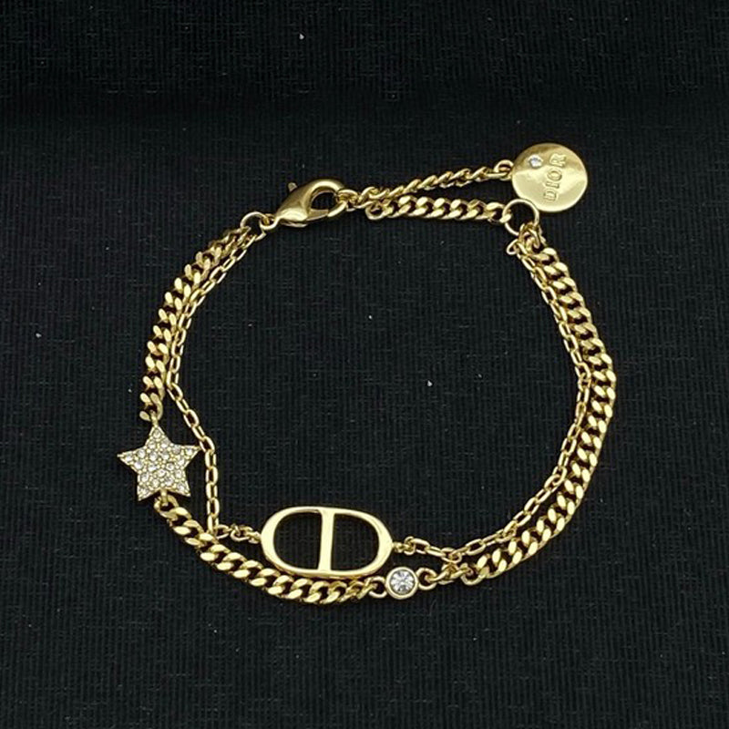 18K Petit Dior Star Diamond Bracelet