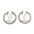 18K Louis Vuitton Louise Hoop Diamond Earrings