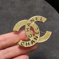 18K  Chanel Script Brooch