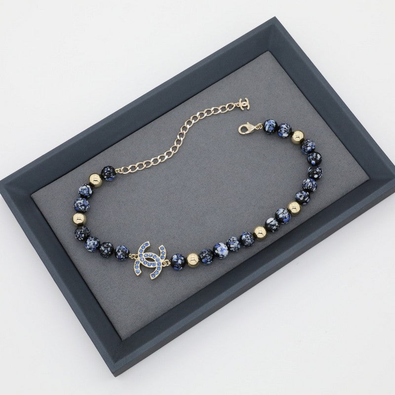18K  Chanel Blue Pearl Necklace