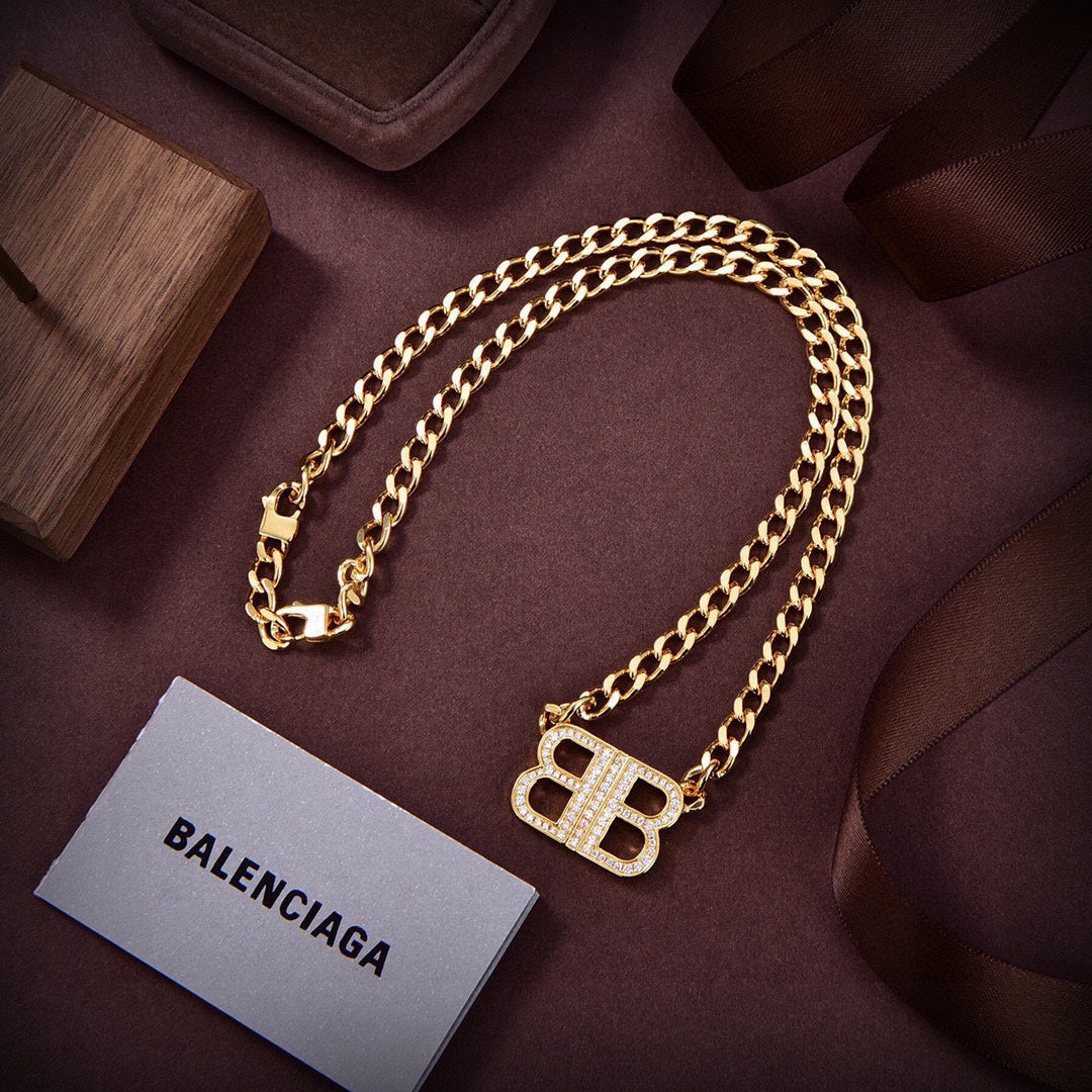 18K Balenciaga Icon Chain Diamonds Necklace