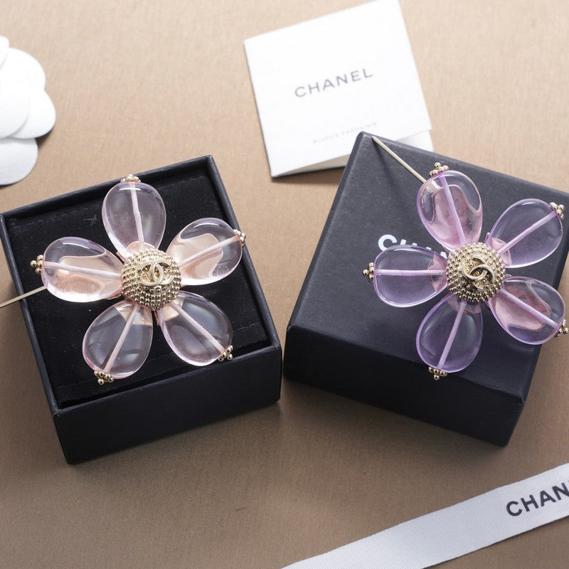 18K  Chanel Pink & Purple Brooch