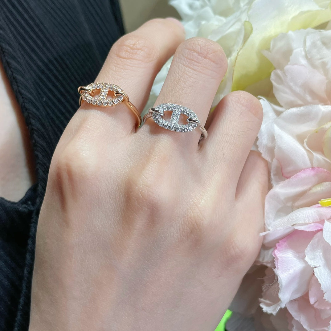 18K Farandole Diamond Hermes Ring