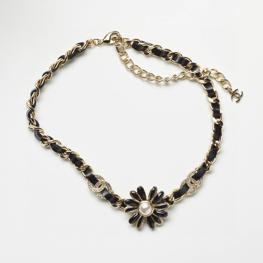 18K  Chanel Black Daisy Necklace