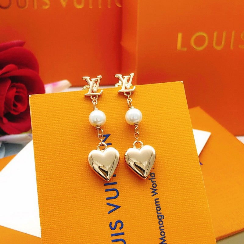 18K Louis Vuitton Heart Earrings