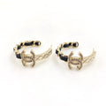18K  Chanel Black Open Earrings