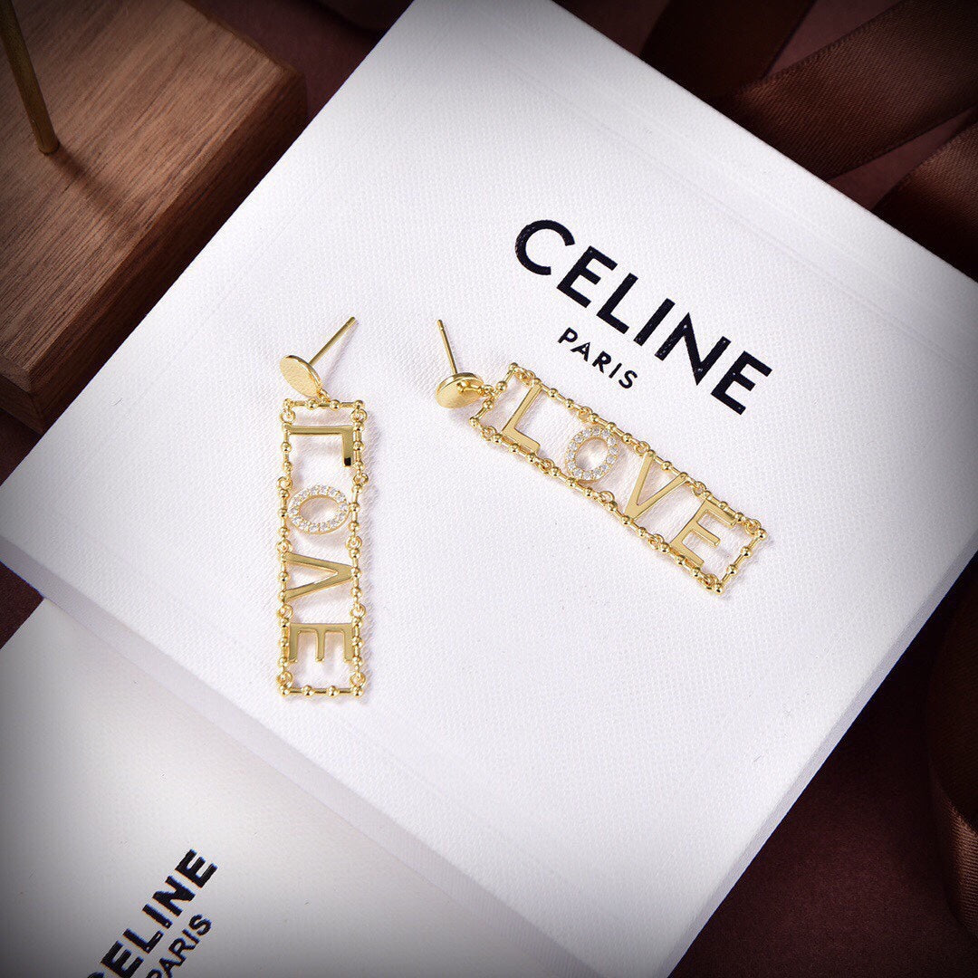 18K Celine LOVE Diamonds Earrings
