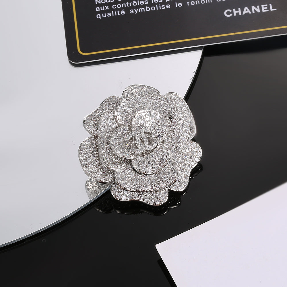 18K  Chanel Camellia Diamonds Brooch