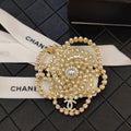 18K  Chanel Camellia Pearl Brooch