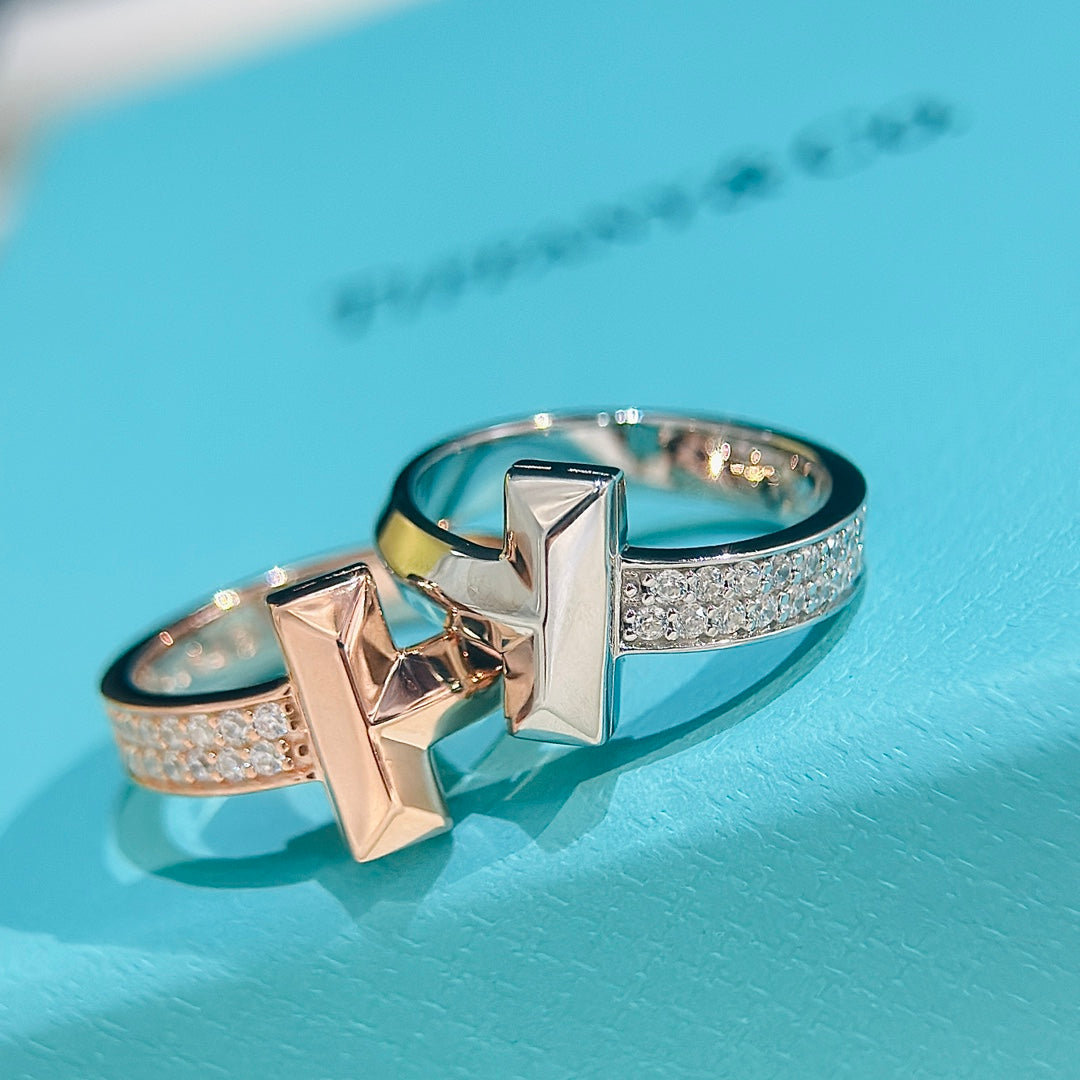 18K Tiffany Narrow Pave Ring