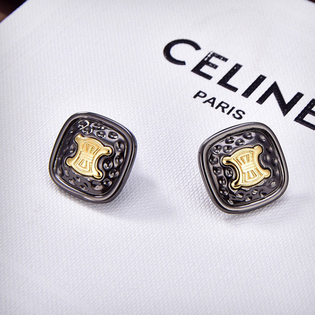 18K Celine Black Gold Earrings