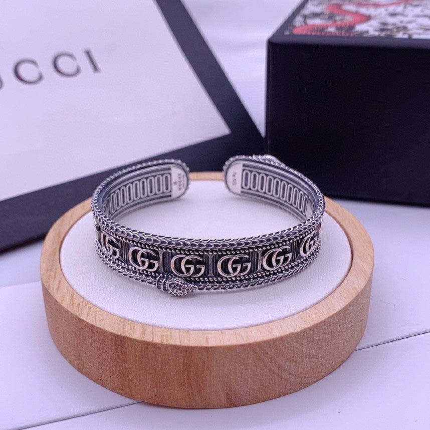 Double Gucci Snake Wide Bracelet