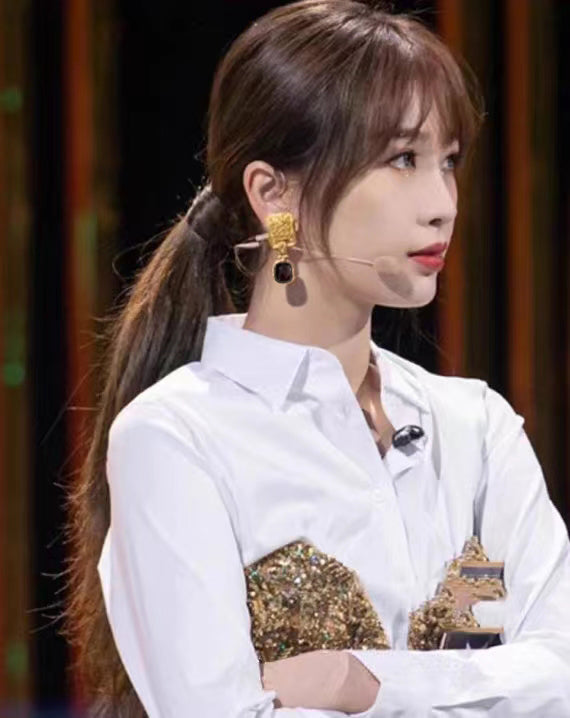 18K  Chanel Black Crystal Earrings