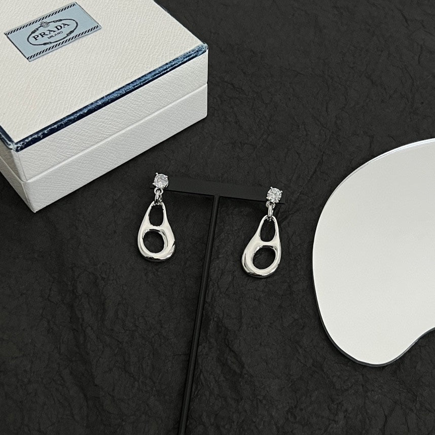 18K Prada Inverted Triangle Earrings