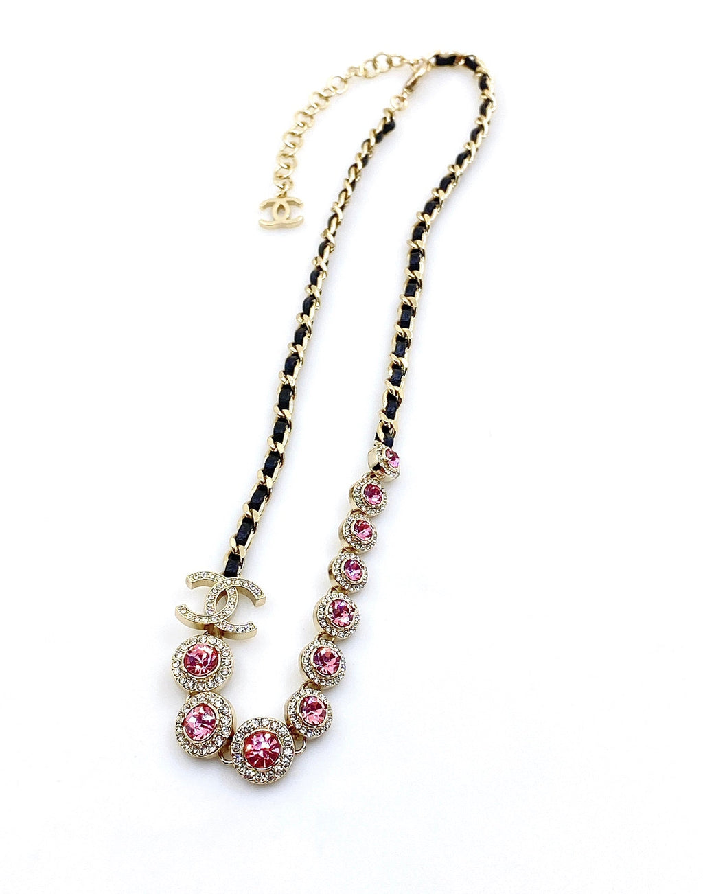 18K  Chanel Leather Choker Necklace