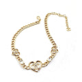 18K  Chanel Heart Diamonds Chain Necklace