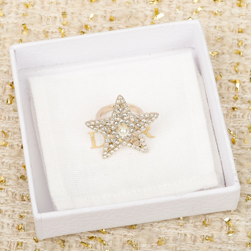 18K Dior Star Diamond Brooch