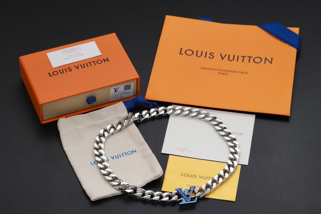 18K Louis Vuitton Blue Chain Necklace