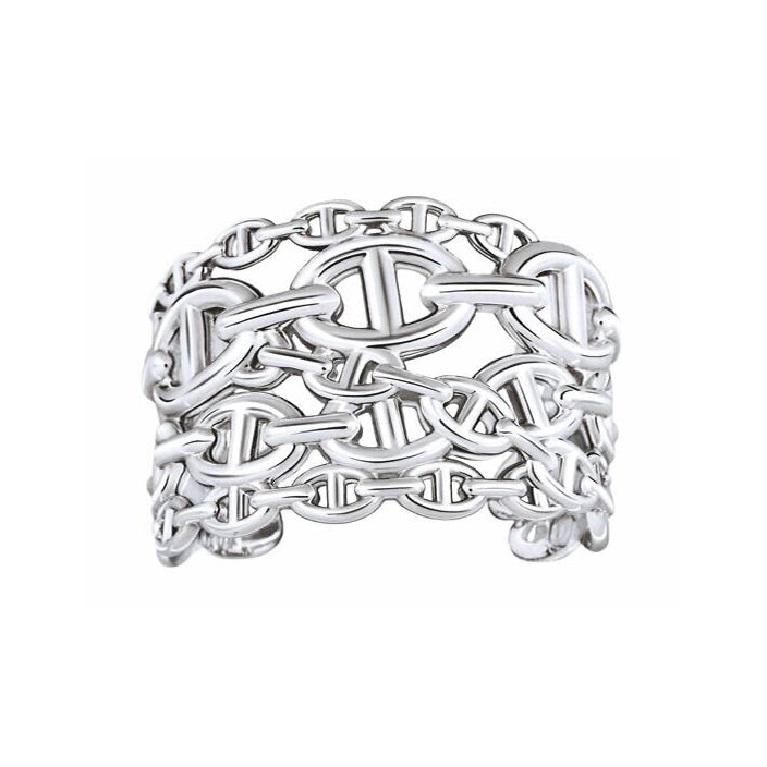 18K Chaine D'Ancre Wide Cutwork Hermes Bracelet