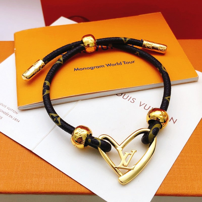 18K Louis Vuitton Heart Charm Bracelet