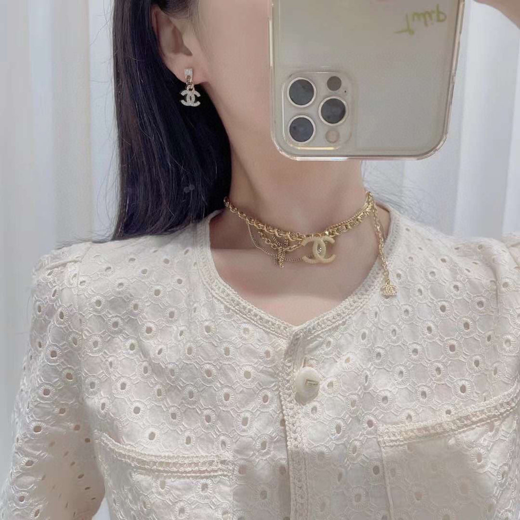 18K  Chanel Crystals Choker Necklace