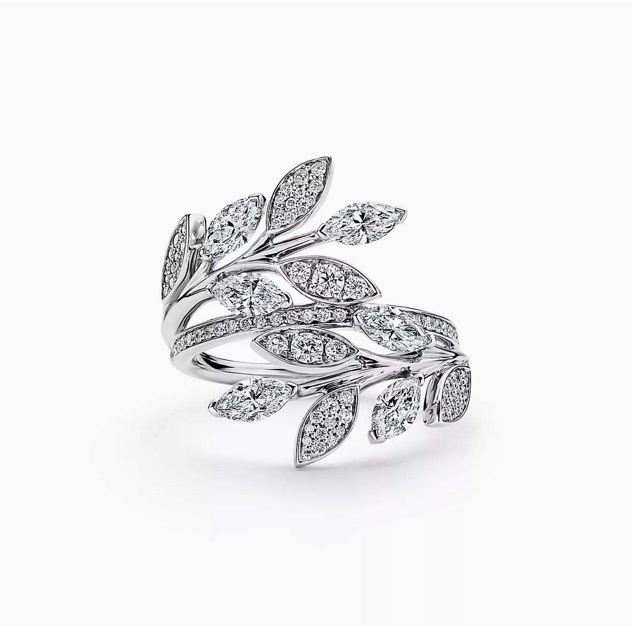 18K Tiffany Victoria Diamond Vine Bypass Ring