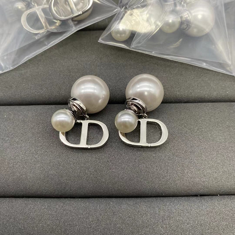 18K Petit Dior Pearl Earrings