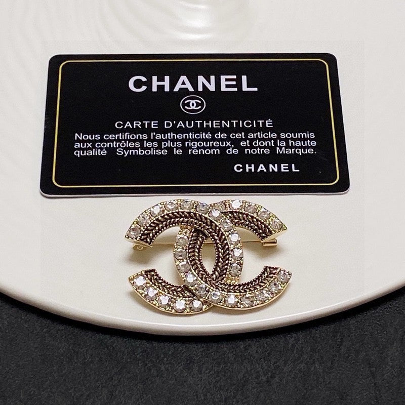 18K  Chanel Diamond Gold Brooch