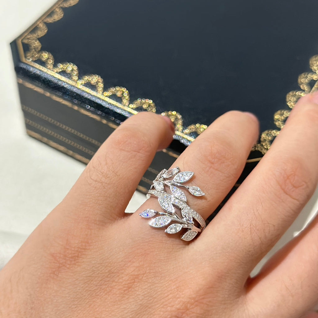 18K Tiffany Victoria Diamond Vine Bypass Ring