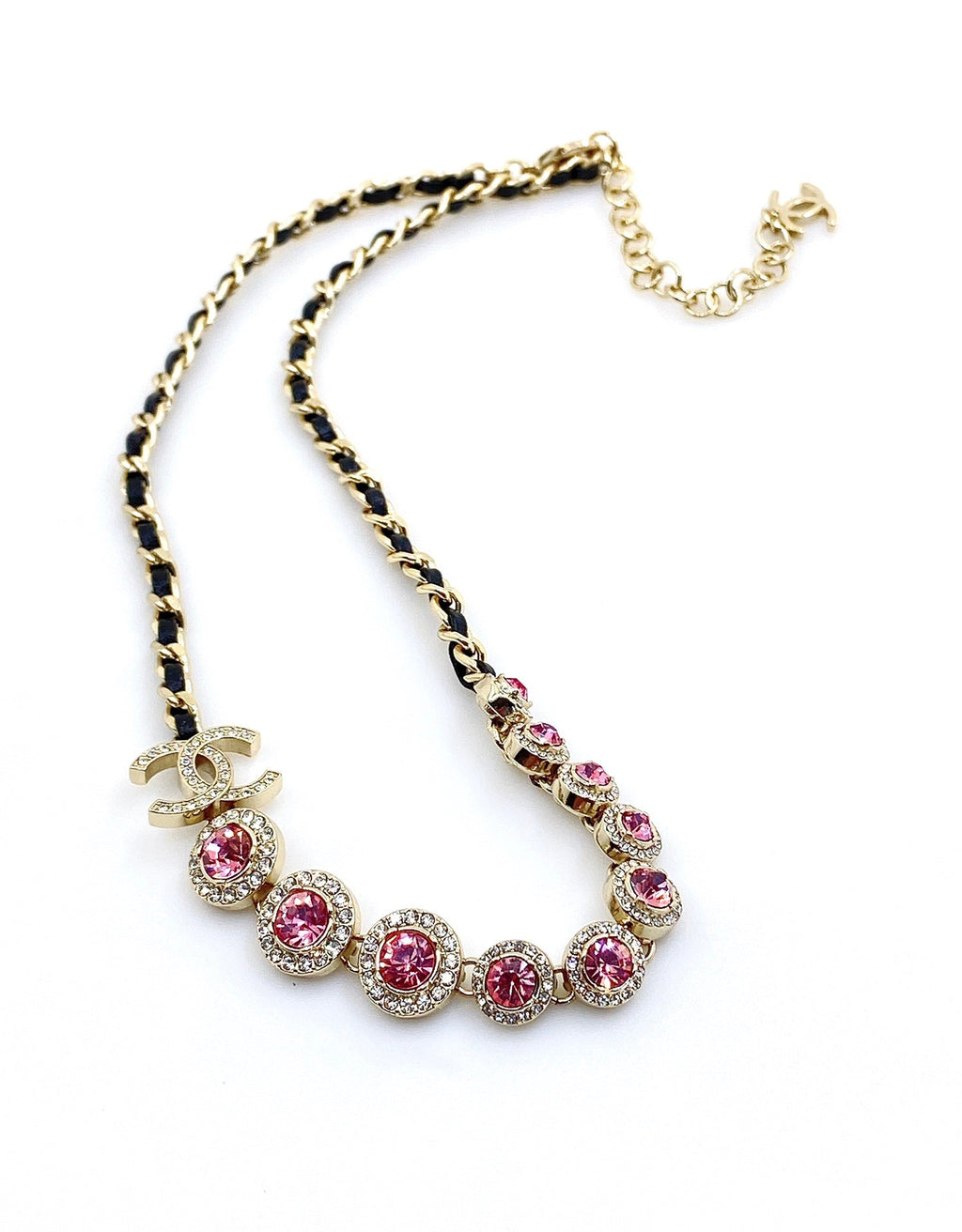 18K  Chanel Leather Choker Necklace