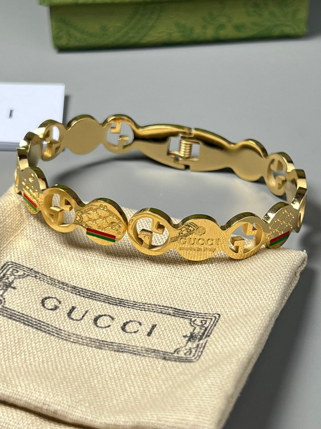 18K Double Gucci Vintage Bracelet