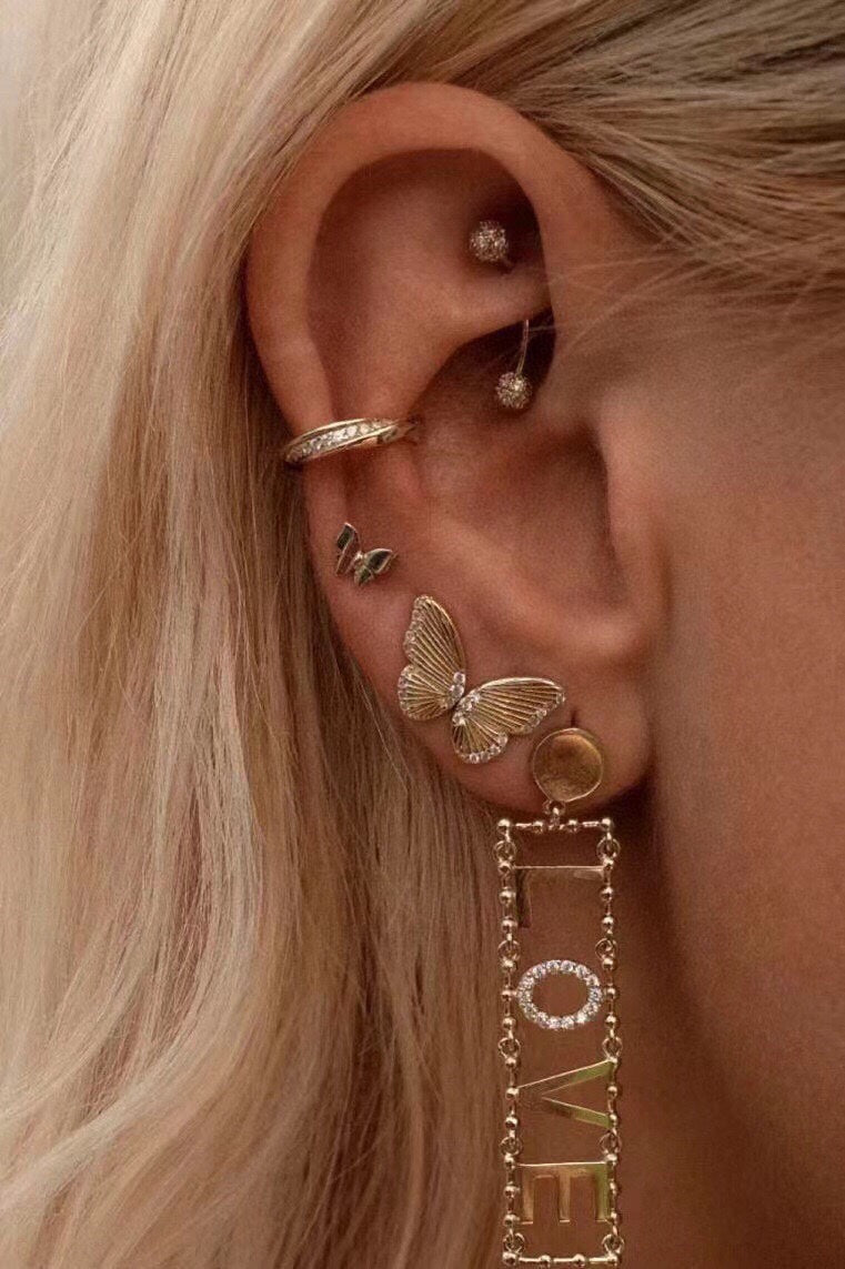 18K Celine LOVE Diamonds Earrings