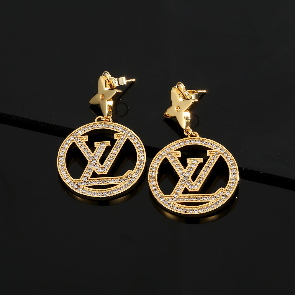 18K Louis Vuitton Star Pendant Earrings