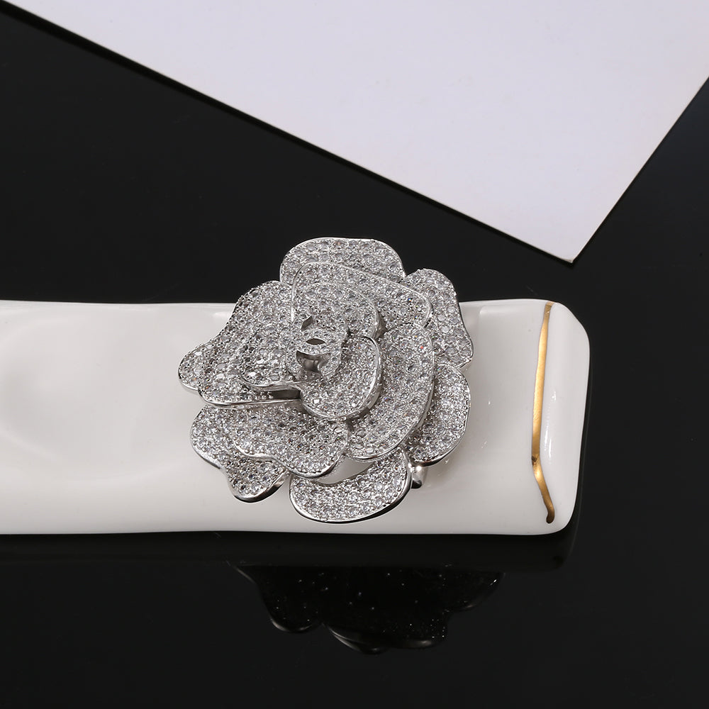 18K  Chanel Camellia Diamonds Brooch